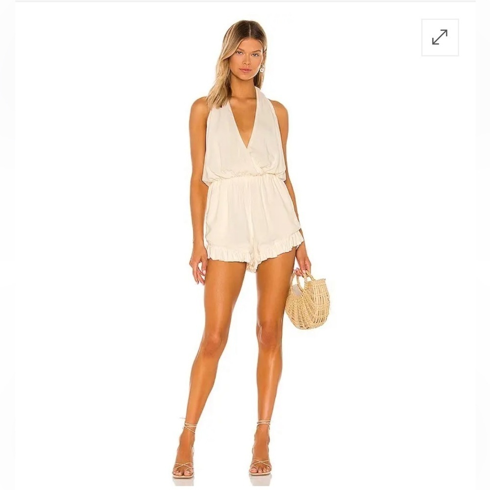 Majorelle open back halter romper